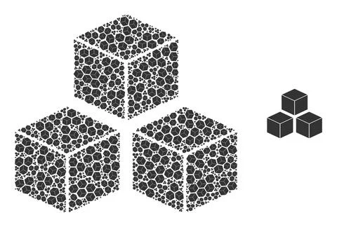Cubes Recursive Collage of Cubes Icons Ilustración de archivo