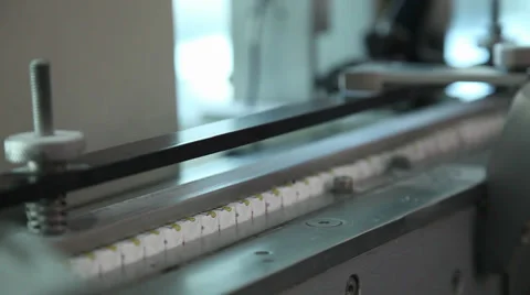 Cubes of refined sugar on conveyor line moving to packaging. Granulated sugar fa Stock-Footage 36766847