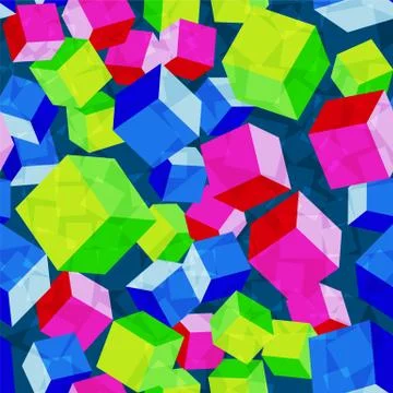 Cubes rhombus seamless pattern vector Stock Illustration