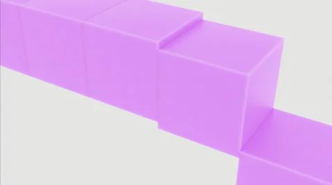 Cubes rising in row. Design. 3D squares rise alternately. Squares move in row on Stock Illustration