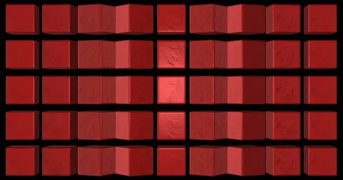 Cubes Row Move Red Mapping 3D Light Stock Footage 59436262