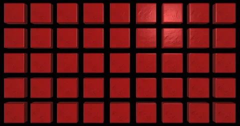 Cubes Row Move Red Mapping 3D Stock Footage 59437059