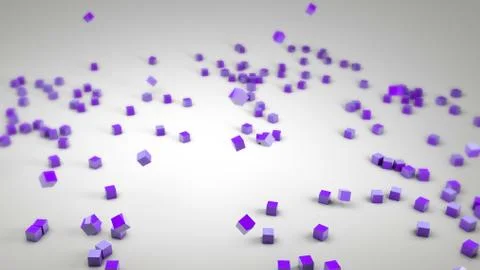 Cubes scattered on white surface Stock Photos