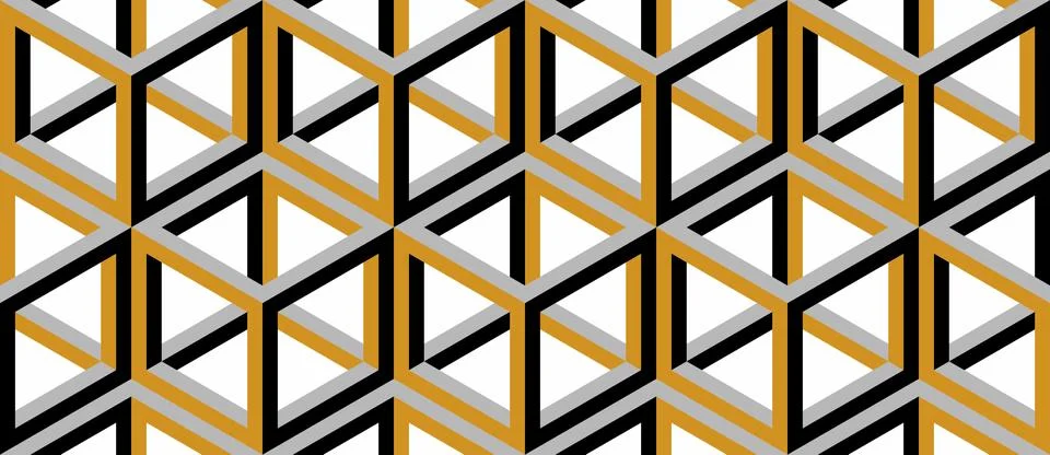 Cubes. Seamless 3D pattern for design. Optical illusions. Stock Illustration