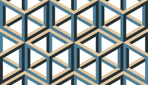 Cubes. Seamless 3D pattern for design. Optical illusions. Stock Illustration
