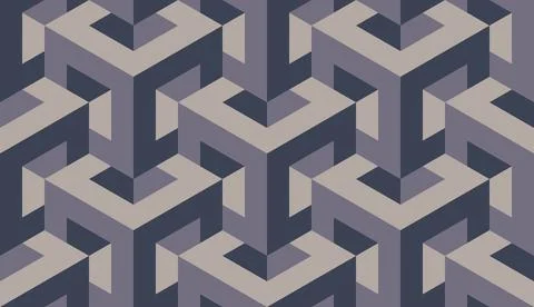 Cubes. Seamless 3D pattern. Optical illusions. Op Art. Wrapping. Stock Illustration