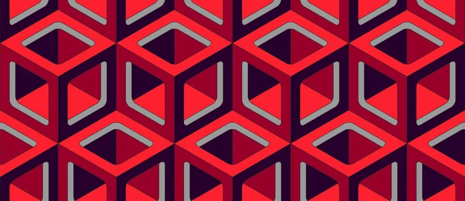 Cubes. Seamless 3D pattern. Optical illusions. Op Art. Wrapping. Stock Illustration