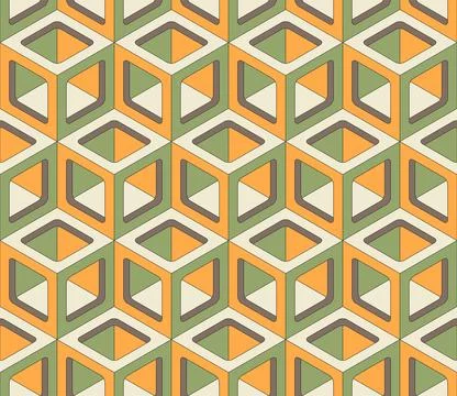 Cubes. Seamless 3D pattern. Optical illusions. Op Art. Wrapping. Stock Illustration