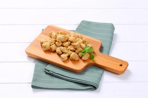 Cubes of soy meat Stock Photos