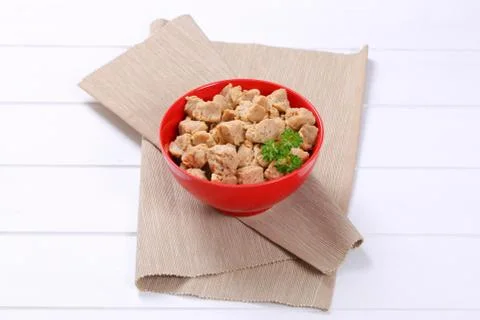 Cubes of soy meat Stock Photos