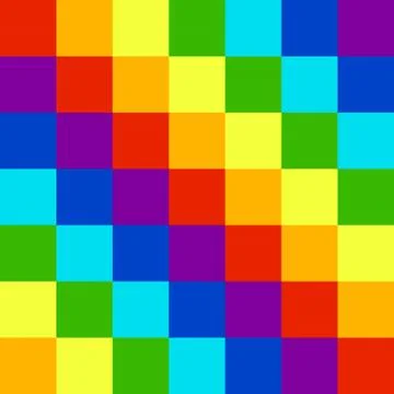 Cubes squares of colors of the rainbow Stock Illustration