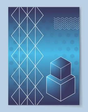 Cubes that Stand One on Another and Thin Lattice Stock Illustration