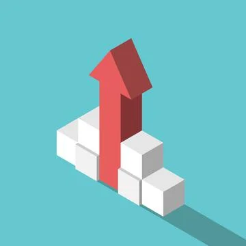 Cubes supporting growth arrow Stock Illustration