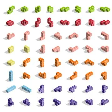 Cubes for Tetris. Stock Illustration