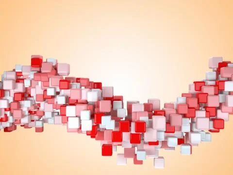 Cubes. three-dimensional abstract digital cube background. 3d Stock Illustration