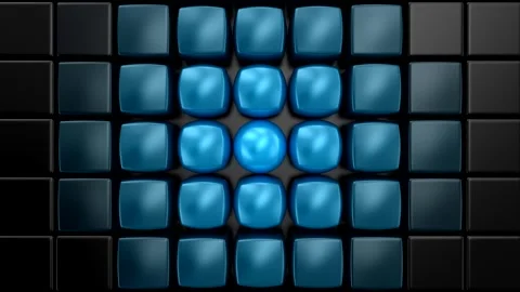 Cubes Transform Into Spheres and Form a Wave Video stock 244159264