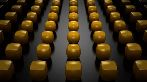 Cubes Transform Into Spheres and Form a Wave Stock Footage 244262203