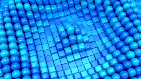 Cubes Turn Into Capsules And Form A Wave Stock Footage 125902468