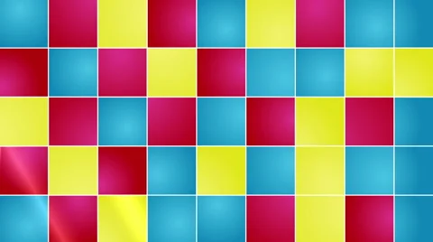 Cubes wall transition (red, yellow, blue color) 스톡 동영상 47800328