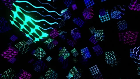 Cubes Whirlwind Loop Stock Footage 222216289