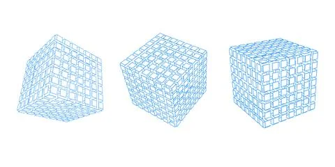 Cubes on a white background. Square geometric figure. Stock Illustration