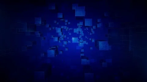 Cubes wireframe Looping Blue Background. Stock Footage 82829976
