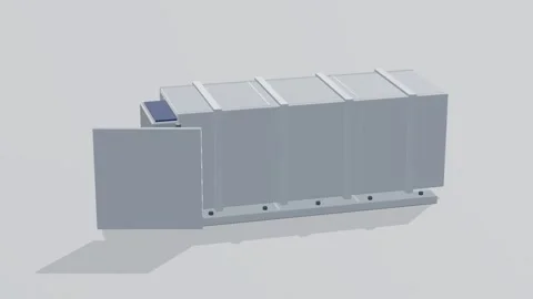 Cubesat deployer space tech 3d loop white background 3D animation seamless loop Stock Footage 341851465