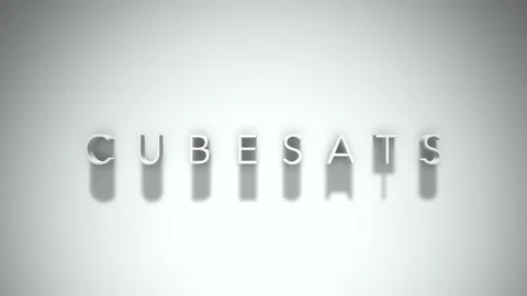 CubeSats 3D title animation with shadows on a white background Stock Footage 296617559