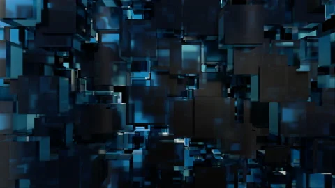 Cubic 021: Generative Art Cube Displacement Stock Footage 156300387