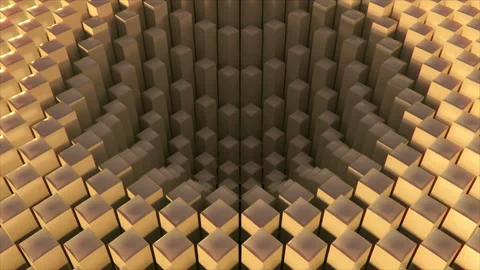 Cubic Background Gold Stock Footage 196134476