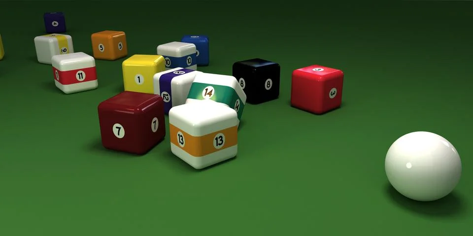 Cubic billiards game Stock Illustration