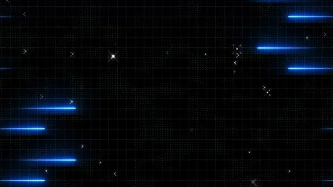Cubic Blue Grid Geometric Square of digital data nodes and flashing information Stock Footage 294954610