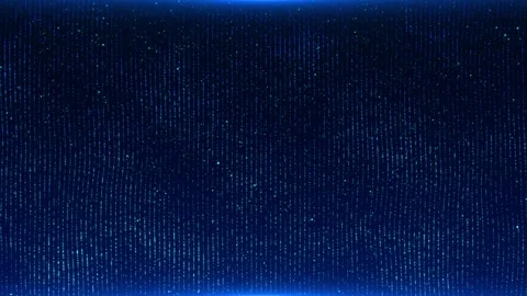 Cubic Blue Grid Geometric Square of digital data nodes and flashing information Stock Footage 294957870