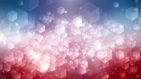 Cubic bokeh lights in red and blue hues, creating a vibrant and modern Stock Footage 277557467