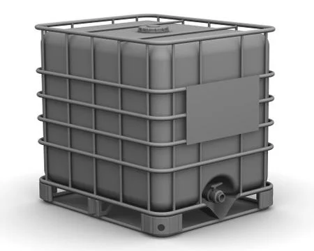 The cubic capacity (plastic container). Intermediate Bulk Container Illustrazione stock