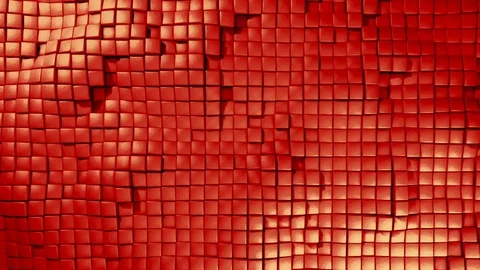 Cubic Dynamic Movement Undulate Red Animated Background Stock Footage 86978417