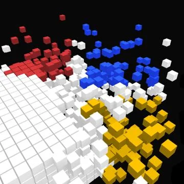 Cubic explosion Stock-Illustration