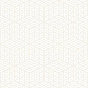 Cubic Grid Tiling Endless Stylish Texture. Vector Seamless Black and White Stock Illustration