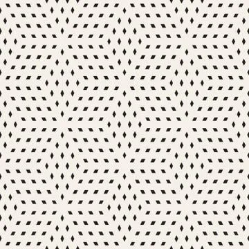 Cubic Grid Tiling Endless Stylish Texture. Vector Seamless Black and White Stock Illustration