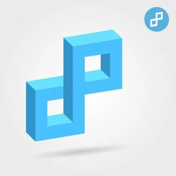 Cubic illusion, 3d p abstract letter Ilustración de archivo