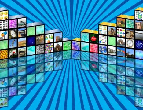 Cubic media Stock-Illustration