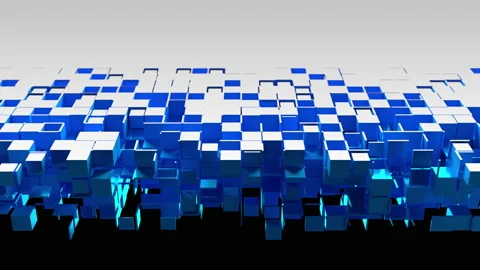 Cubic particles slice the surface 스톡 동영상 156715794