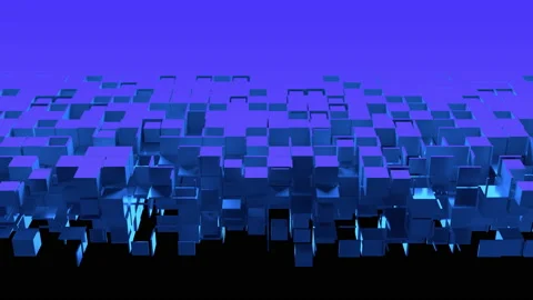 Cubic particles slice the surface Stockbeeldmateriaal 156722365