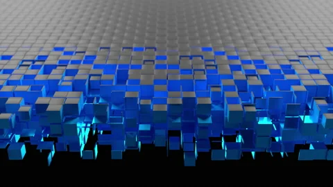 Cubic particles slice the surface Stock Footage 156723693