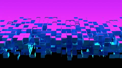 Cubic particles slice the surface 스톡 동영상 156736102