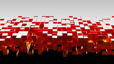 Cubic particles slice the surface Stock Footage 156740068