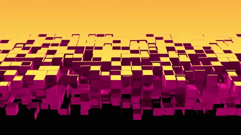 Cubic particles slice the surface Stock Footage 156756110