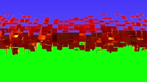 Cubic particles slice the surface Stock Footage 170394728