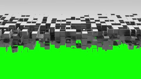 Cubic particles slice the surface Stock-Footage 172304574