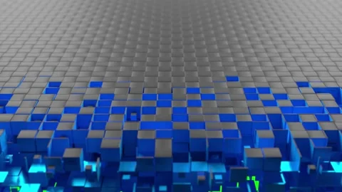 Cubic particles slice the surface 스톡 동영상 172444202